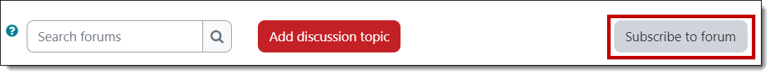 Screenshot of forum subscription option