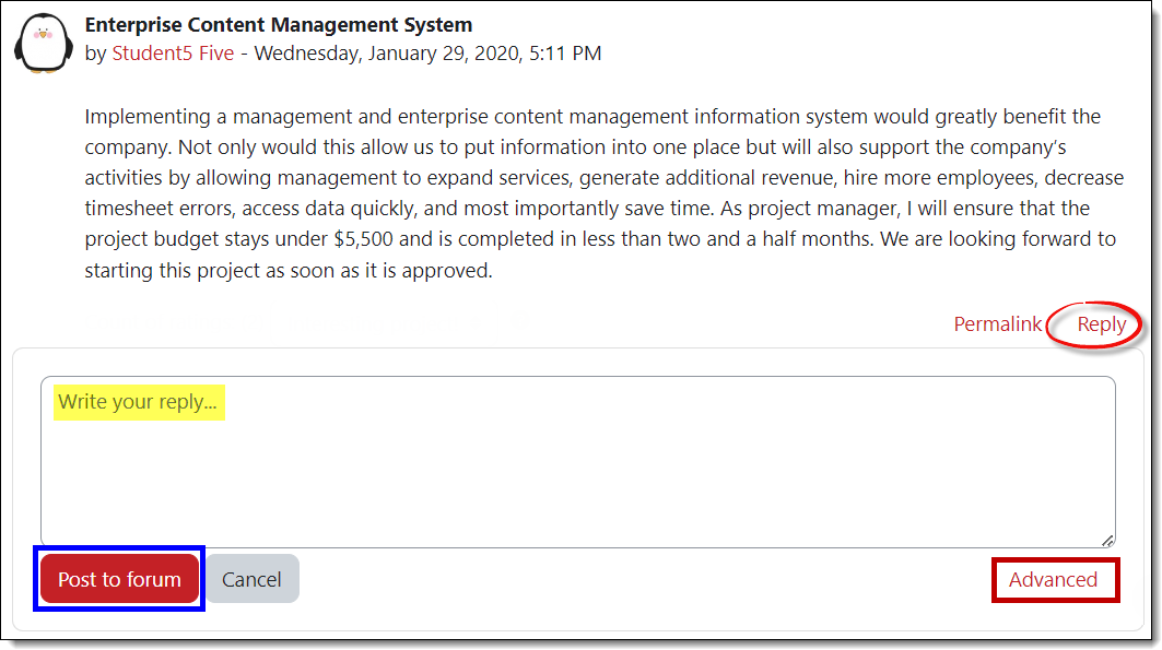 Screenshot with Advanced editor highlighted